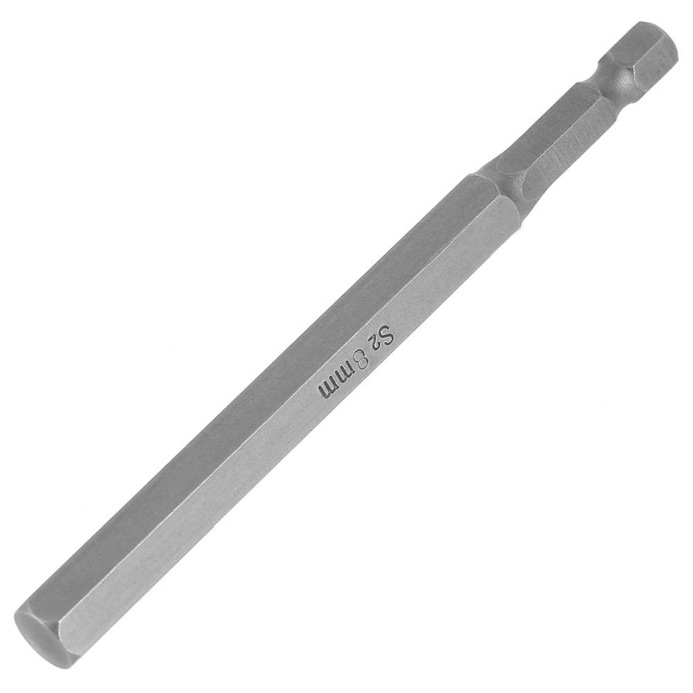 8 Pcs 1/4 Inch Hex Shank Hex Head Allen Wrench Bit Set 100mm Length S2 Steel Metric Screwdriver Bits Magnetic