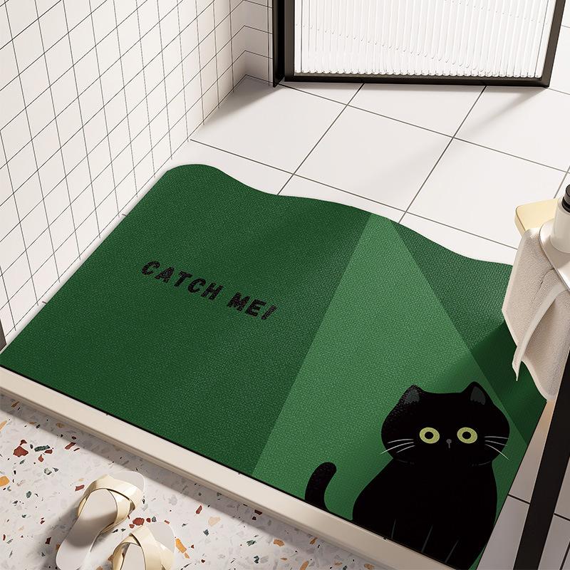 

Bathroom Floor Mat Household Diatom Mud Bathroom Water Absorption Quick-drying Foot Mat Shower Room Toilet Door Anti-slip Anti-fall Pad 40*60cm