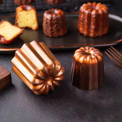 1/2/4pcs French Reve Cake Mold Non-stick Aluminum Canele Mousse Muffin Pudding Mold For Home DIY Canele Baking Creative Bakeware