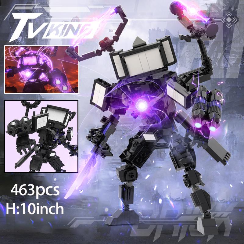 Skibidii Toiletten Riesen TV-Mann Bausteine SpeakerMan Kameramann Actionfiguren Mecha Steine Spielzeugmodell für Kinder Weihnachtsgeschenke