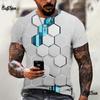 3D tričko pro muže Móda Hip Hop Topy do O Krátký rukáv Abstraktní Harajuku Pánská trička Nadměrná trička Košile Muž Oblečení