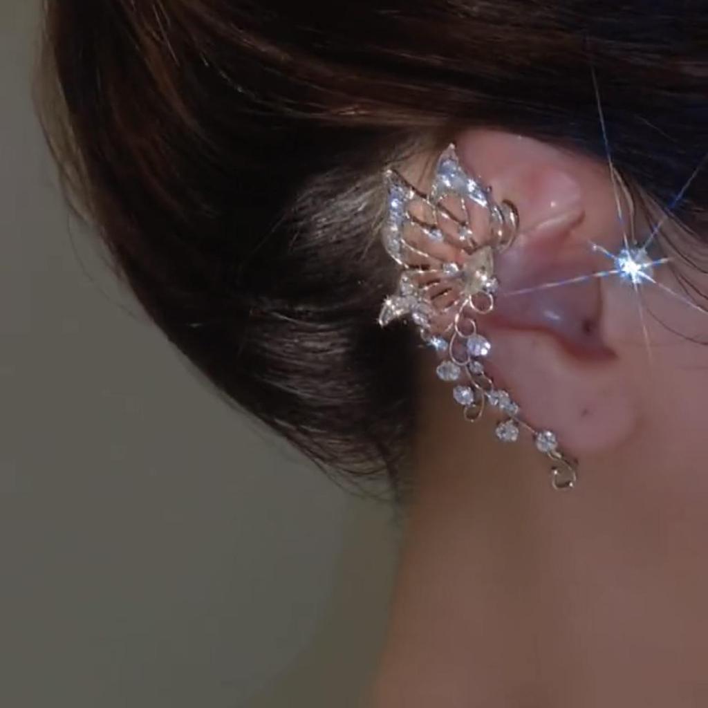 Zirkonová motýlí dutá náušnice - Není potřeba piercing