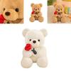 Plush Teddy Bear Toy With Rose Design For Birthday Gift For Teens And Adults