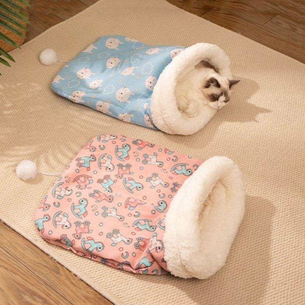Pocket Type Cat Sleeping Bag Plush Kitten Quilt Bed Pet Supplies Cat Nest  Winter