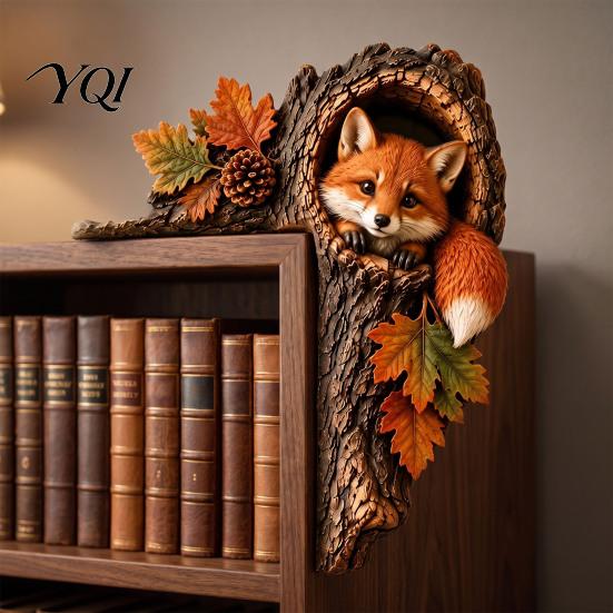 Unique Woodland Themed Gift Chipmunk Tree Hollow Door Topper, Animal Frame Decoration, 3D Wood Country Cabin Interior Accessory Cute Corner