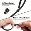 Reusable Cable Ties Nylon Material Removable Design Adjustable Ties for Home Office Cable Organizer Marker Cable Tidy Durable