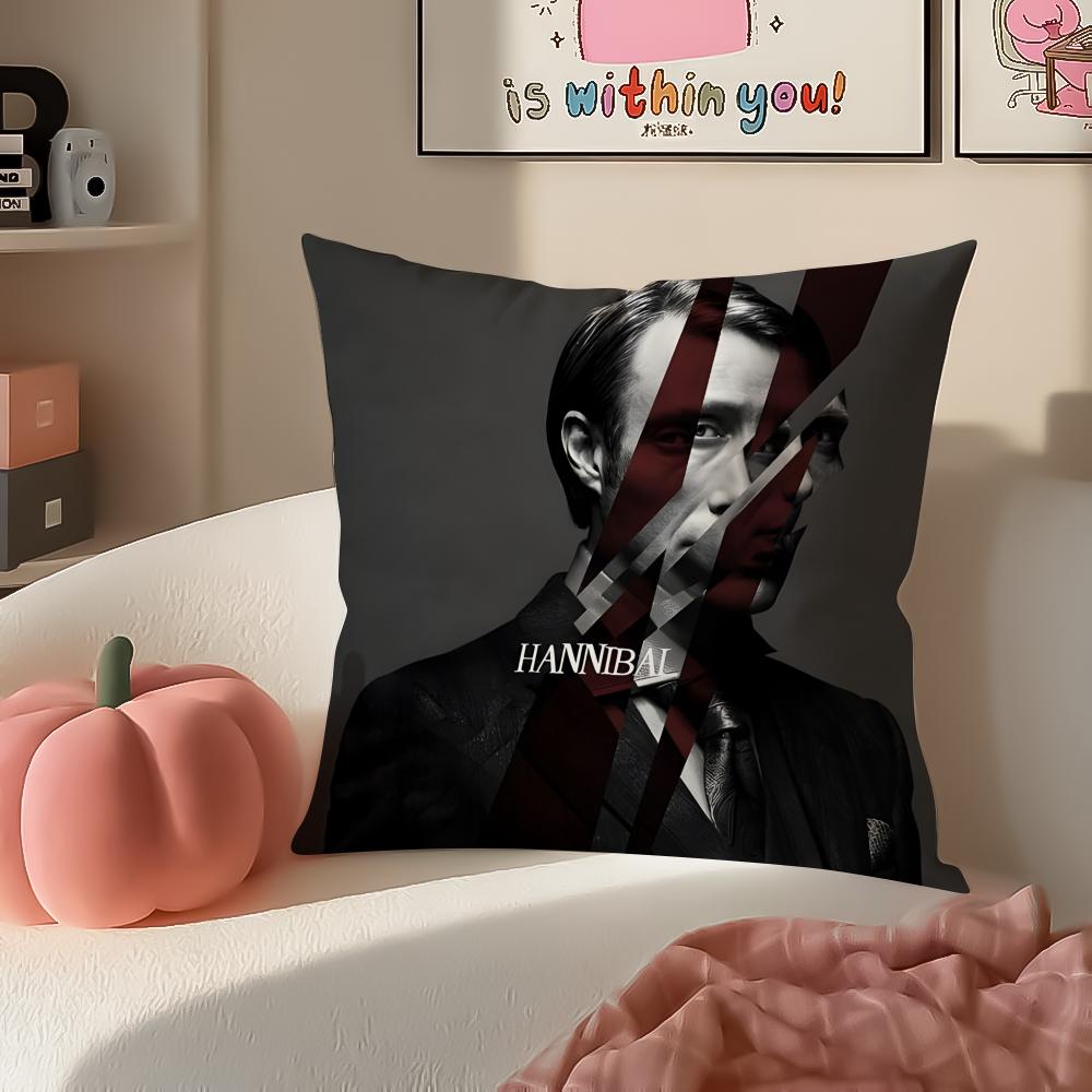 Dark Elegant TV Series HHannibal Cushion Cover Pillowcase Short Plush Invisible zipper Room Sofa Cushion Cover