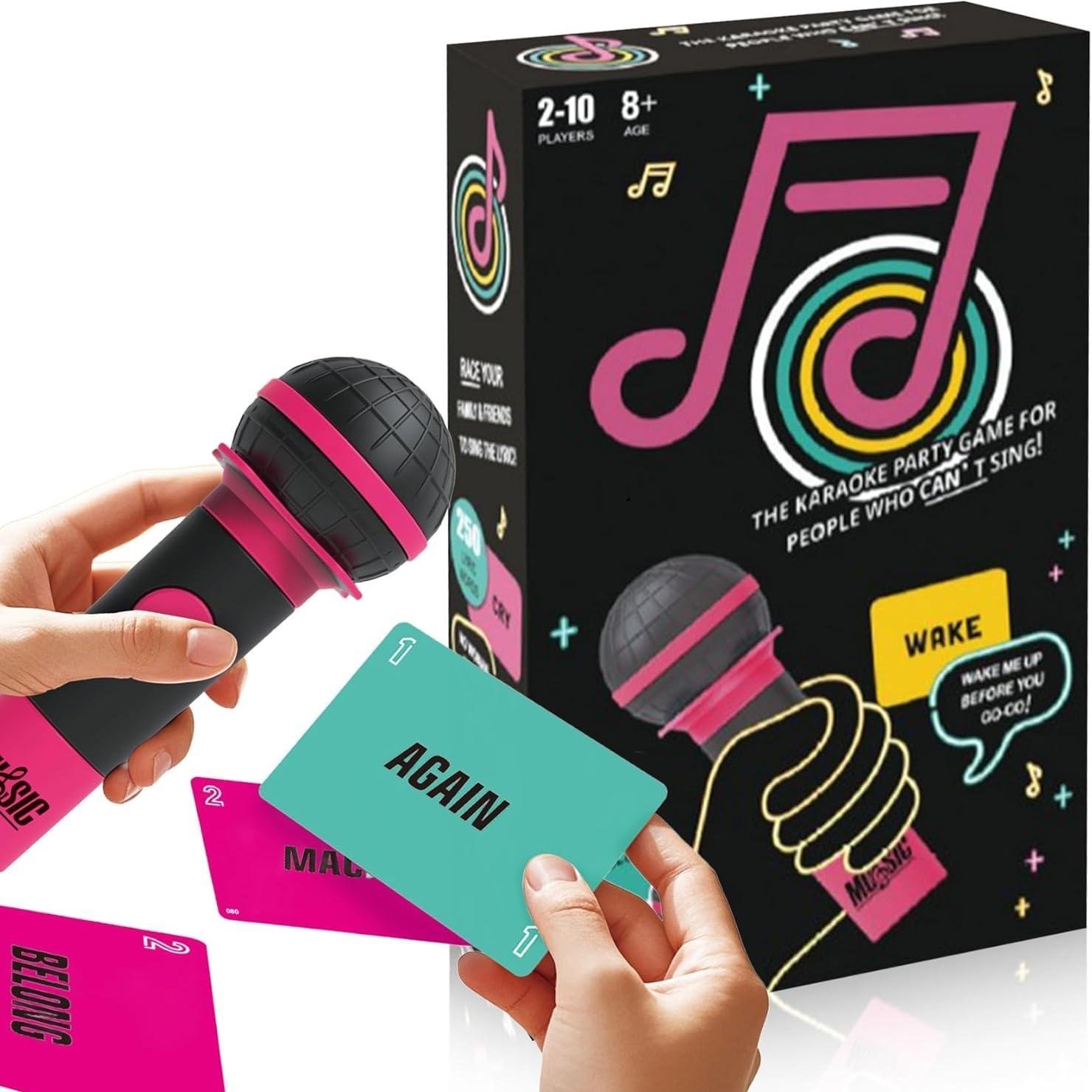 

Mic Karaoke Party Game The Family Karaoke Game Board Set 2-10Players Board Game For Bad Singers 125Lyric Cards New