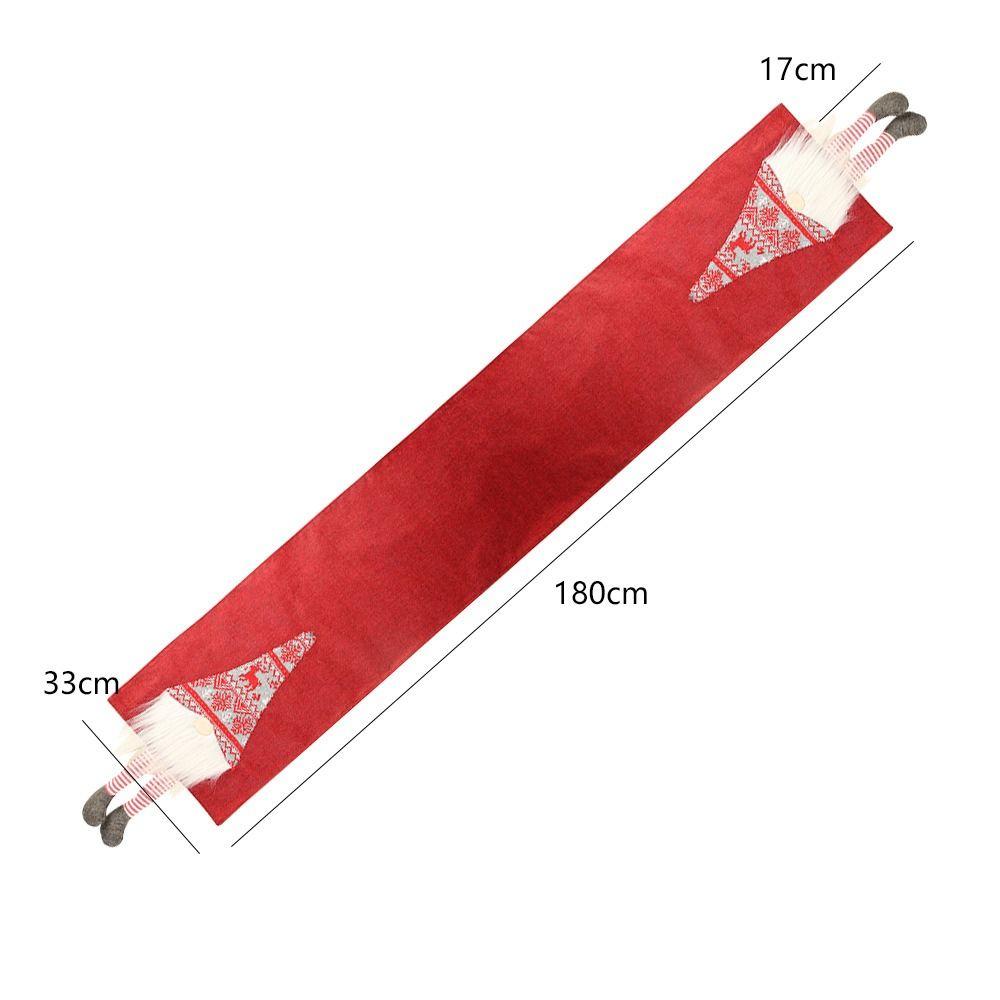 Red Grey Christmas Rudolf Table Runner Rectangular Christmas Decoration  Festival Gift