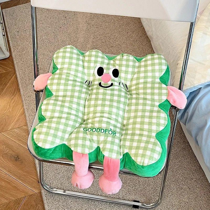 Cartoon Square Cotton Cushion, Reliable and Dual-use for Sitting, Comfortable and Stress Relieving Home Decoration, Seat Cushion