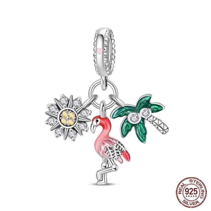 New Copper Cactus Flower Bird Bear Pony Bag Charms Beads Fit Charms Brand Original Bracelet Diy Fine Jewelry Gift