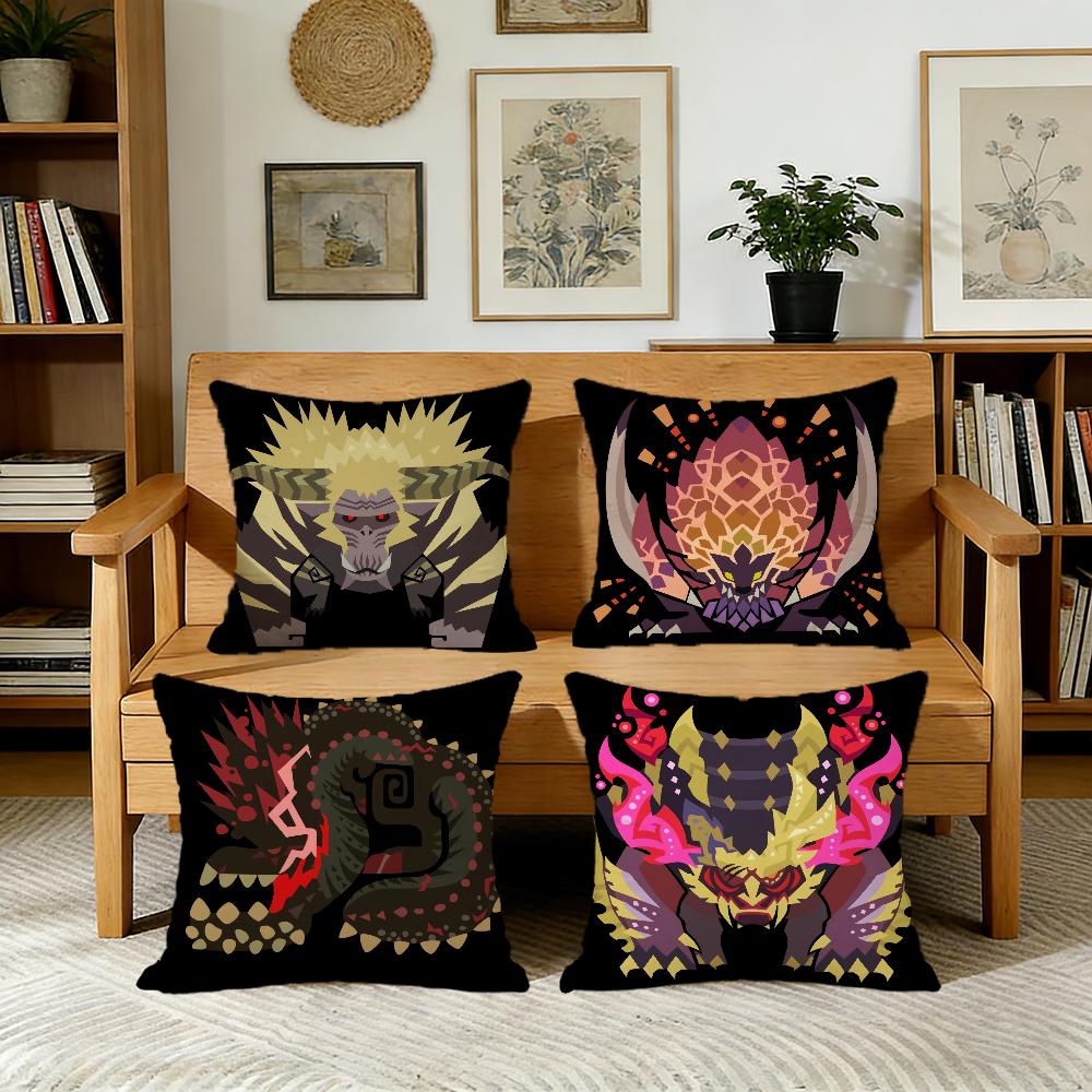 Game Mmonster Hunter Wilds cushion cover For Pillow Printing Sofa Decoration Home Car Room Coffee Shop Office Nordic Simplicity