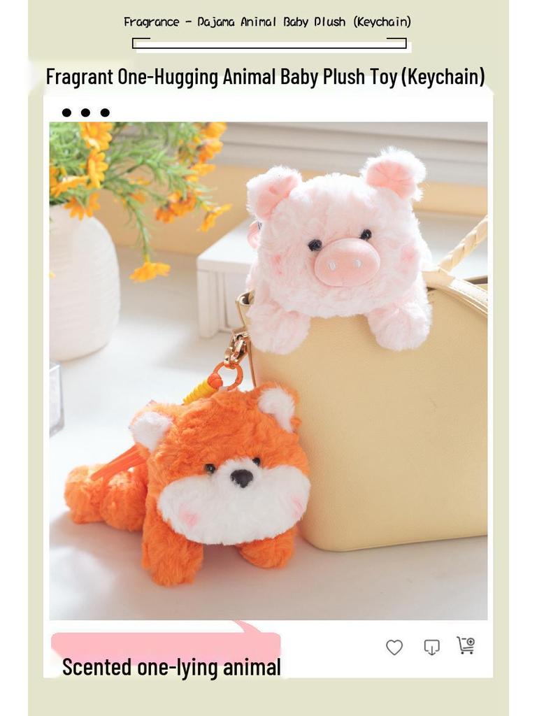 Adorable Scented Animal Plush Keychain - Bear, Fox, Puppy Toy Ornament Gift