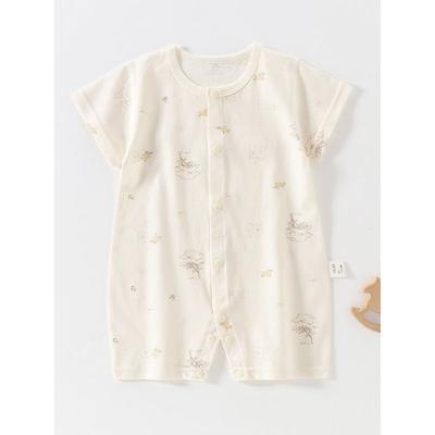 Summer Pure Cotton Baby Jumpsuit, Soft Pajamas, Newborn Class a Clothing, Baby Seamless Short-Sleeved Jumpsuit 0