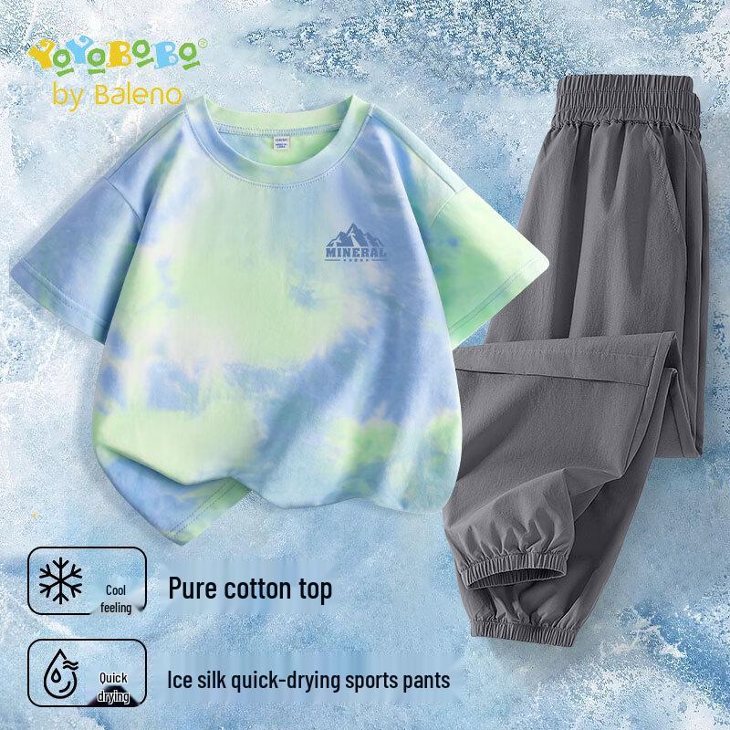 Baleno Boy s Tie-Dye Short Sleeve T-Shirt & Work Pants Set 160