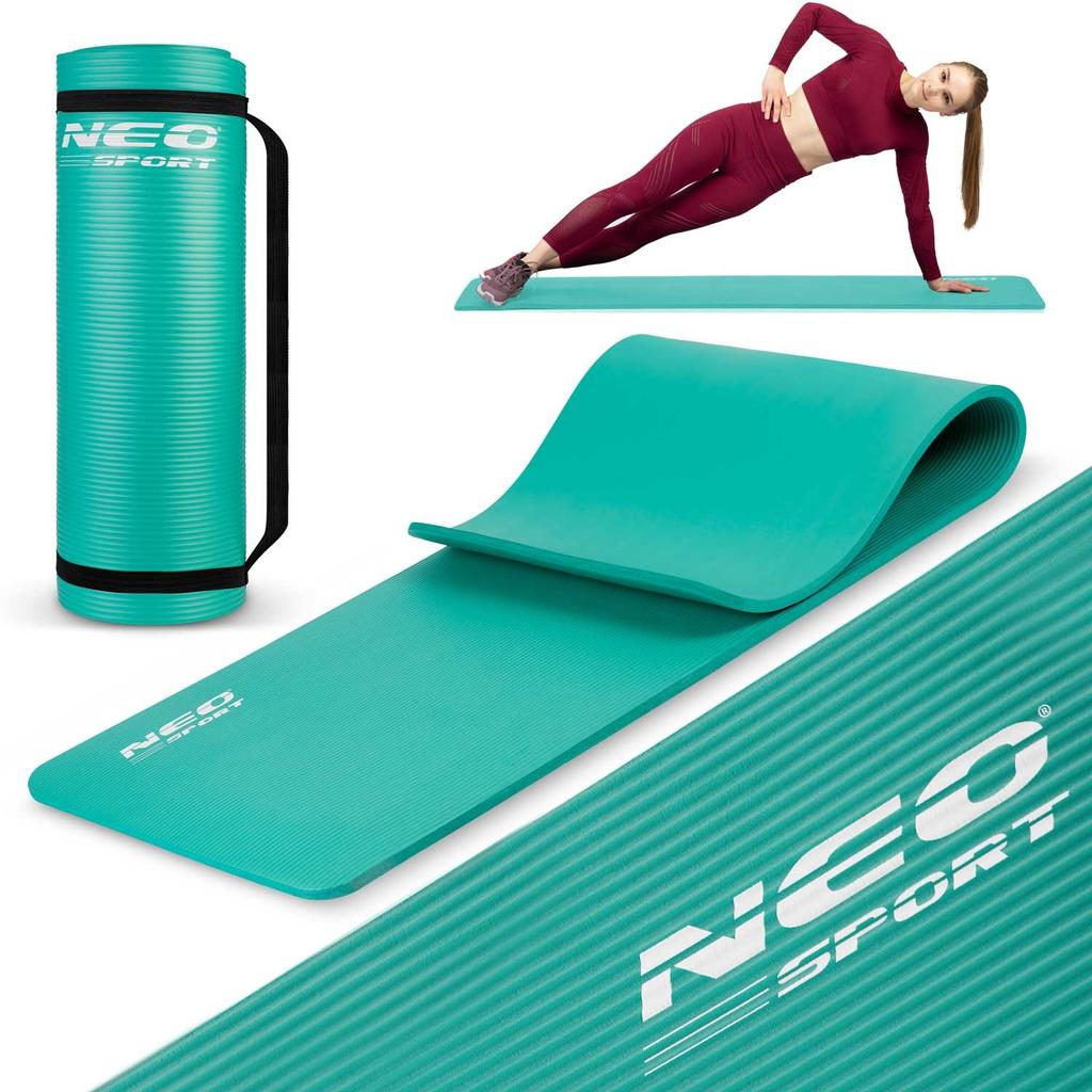 Thick exercise mat 183 x 60 cm Neo-Sport - 192301 turquoise