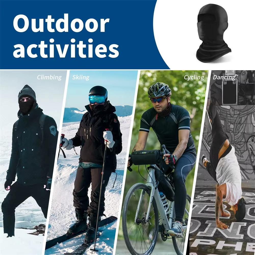 Black Full Face Cover Hat Balaclava Army Tactical CS Cycling Motorcycle Hats Summer Sun UV Protection Scarf Outdoor Sport Mask