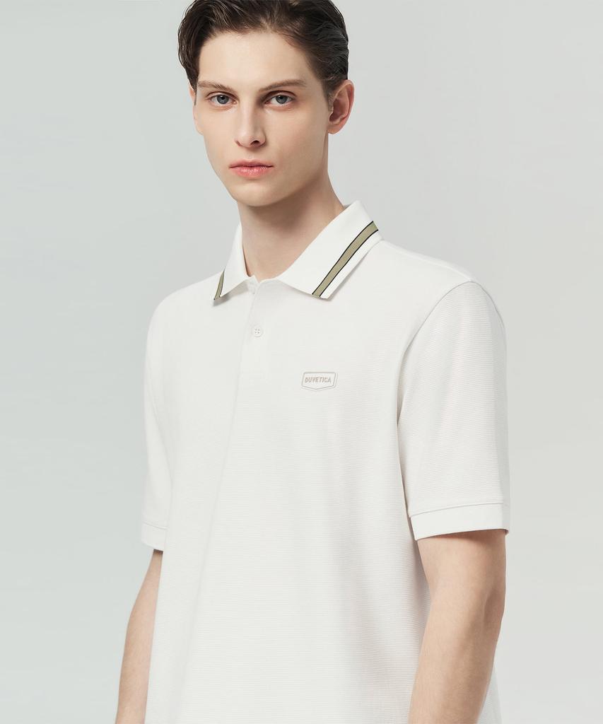 DUVETICA Norcia (Light Ivory) (Men'S Short-Sleeve Polo Shirt)