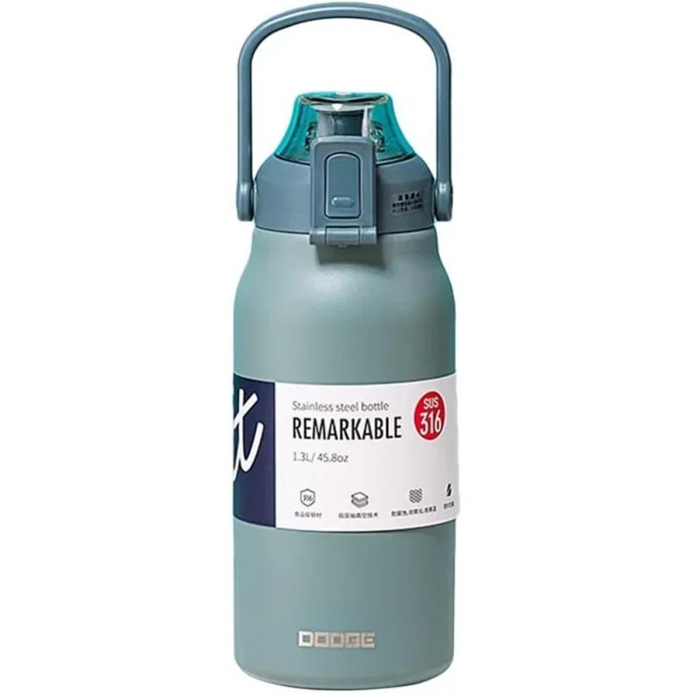 

DODGE Large Capacity Stainless Steel Thermos Water Bottle Tumbler Outdoor Sport Vacuum Flask Thermal Mug Travel Insulated Cup 1700ml ціан