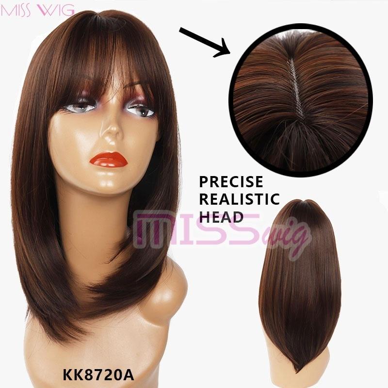 Ombre Bob Wig Medium Length Straight Wig for Fashion Women