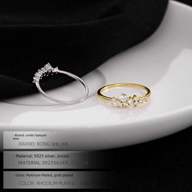 Inel Banyan Tree cu Diamante Stelate Irregulate Placat cu Aur de 14k