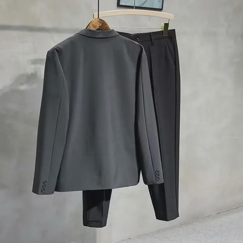 British-Style Non-Iron Men's Casual Solid Color Blazer