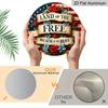 2D Flat, "Land of the Free, Because of the Brave" Patriotic Wreath Flag - Vintage Style Art, 7.87x7.87 Inches Decor for Home, Garden, Bar, Cafe