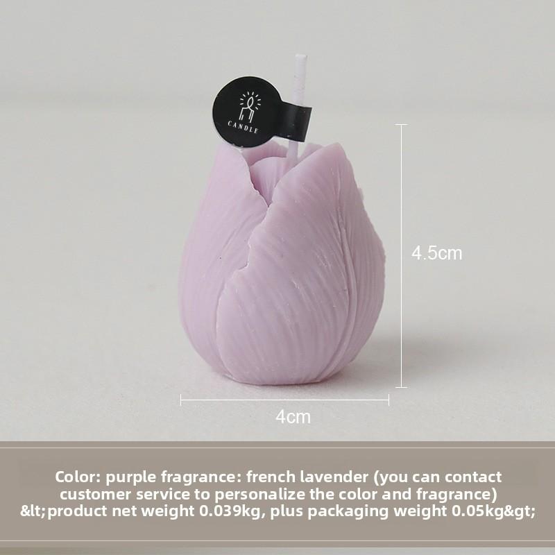 Tulip Aromatherapy Candle Handmade Simulation Creative Gift Ornament Mother Day Flower Shaped Candle 1PC