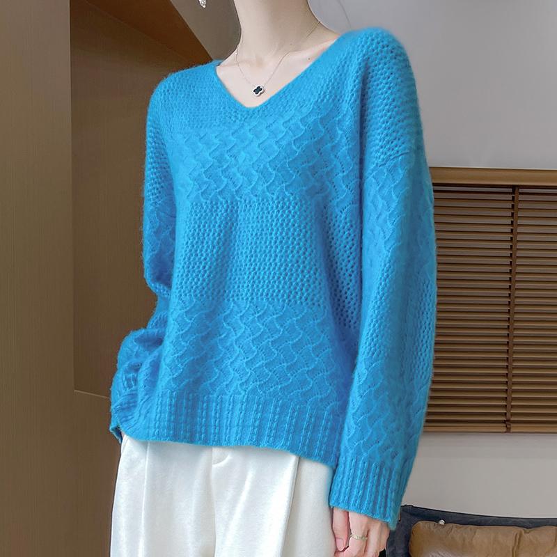 Women's Cashmere Sweater Qinghe Cashmere 30% Cashmere 70% Wool Autumn and Winter Cashmere Pullover Hand-woven Soft and Warm