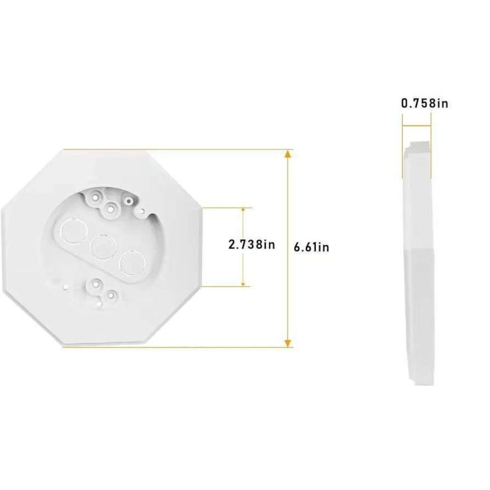 Octagonal Wall Mounting Kit 1/2 Inch For Vertical Siding Outdoor White Plastic Lamp Installation Base Home Garden Tool