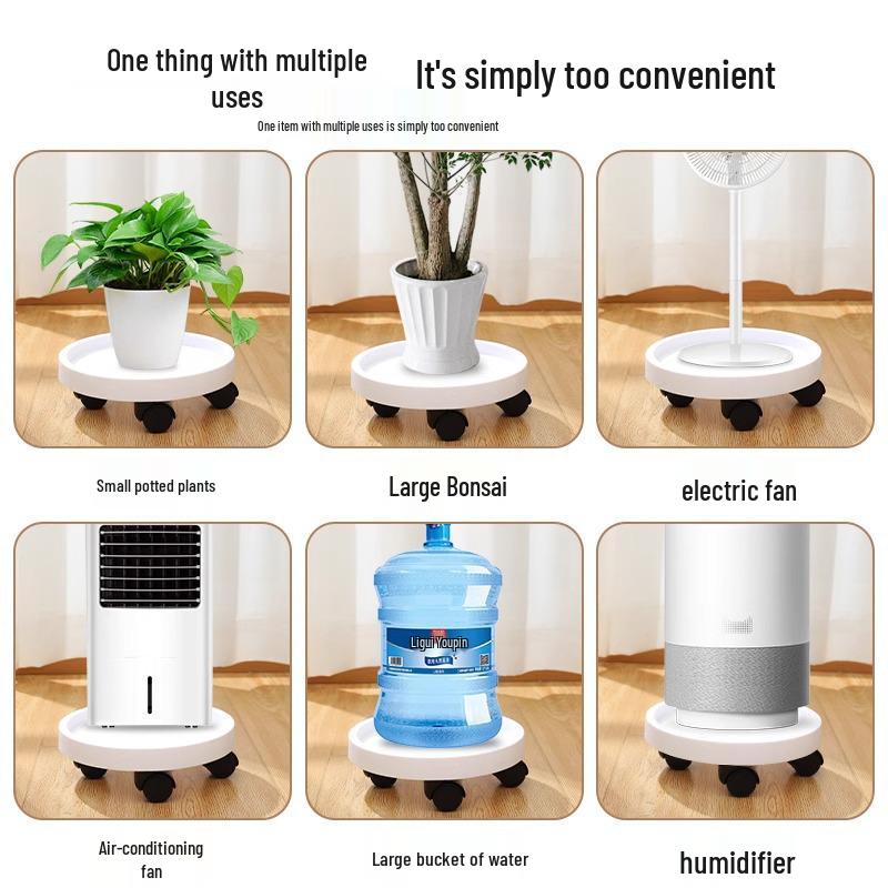 Gehärtetes Harz Mobiler Blumentopf-Untersetzer mit Universal-Lenkrollen und Wasserauffang.