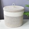 Clothes Storage Basket Woven Storage Basket Round Storage Storage Basket Cotton Rope Woven Handmade Foldable Dirty Clothes Basket