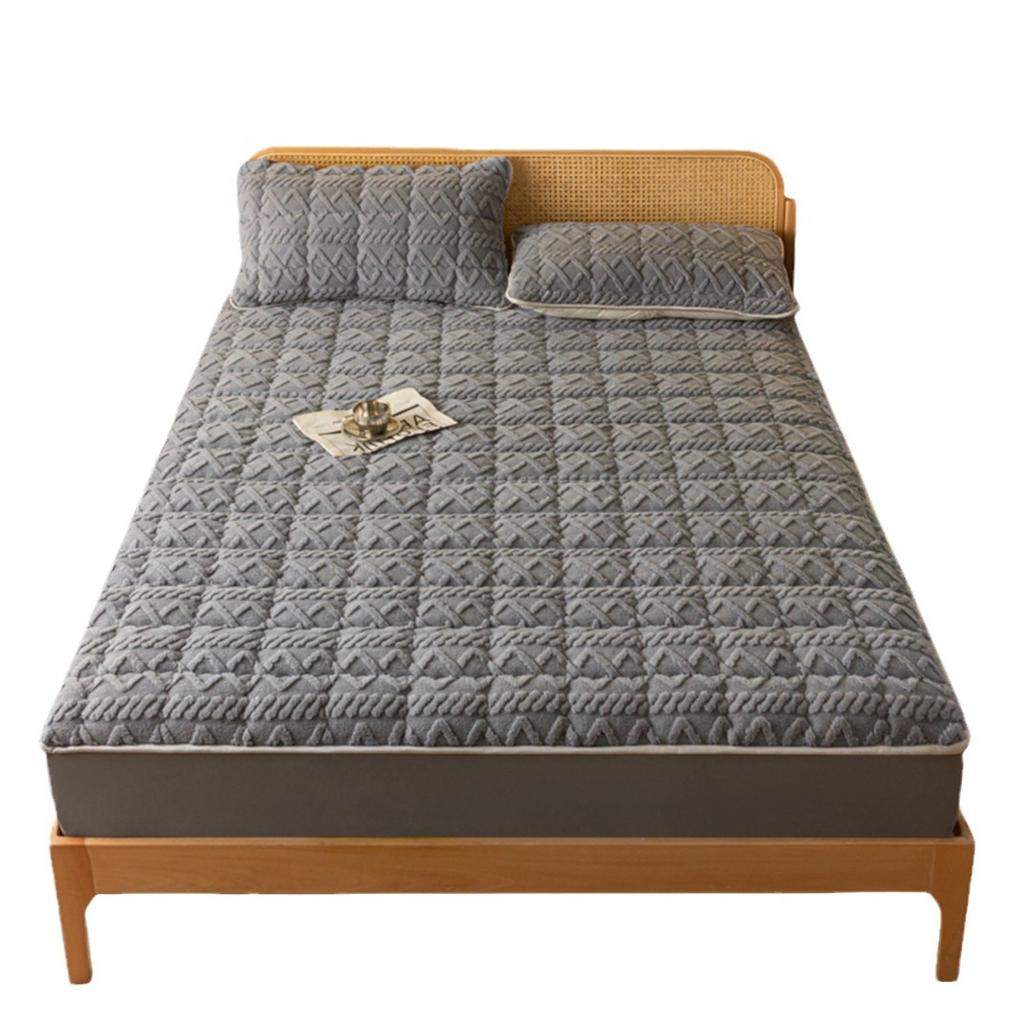 Milk Velvet Fitted Sheet, Taffeta Non-slip Massage Mattress, Simmons Protective Cover, Warm Short Velvet Bed Cover, Single Fitted Sheet