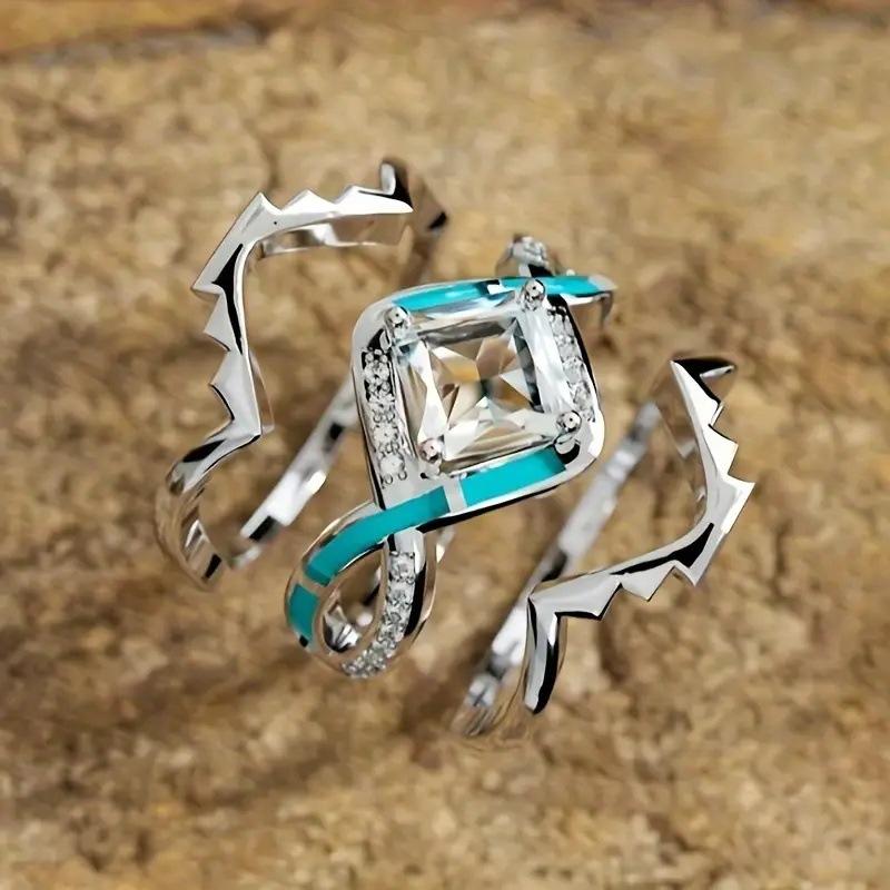 Gorgeous Luxury Rings for Women Wedding Engagement Accessories Unique Female Ring Fashion Jewelry Gifts