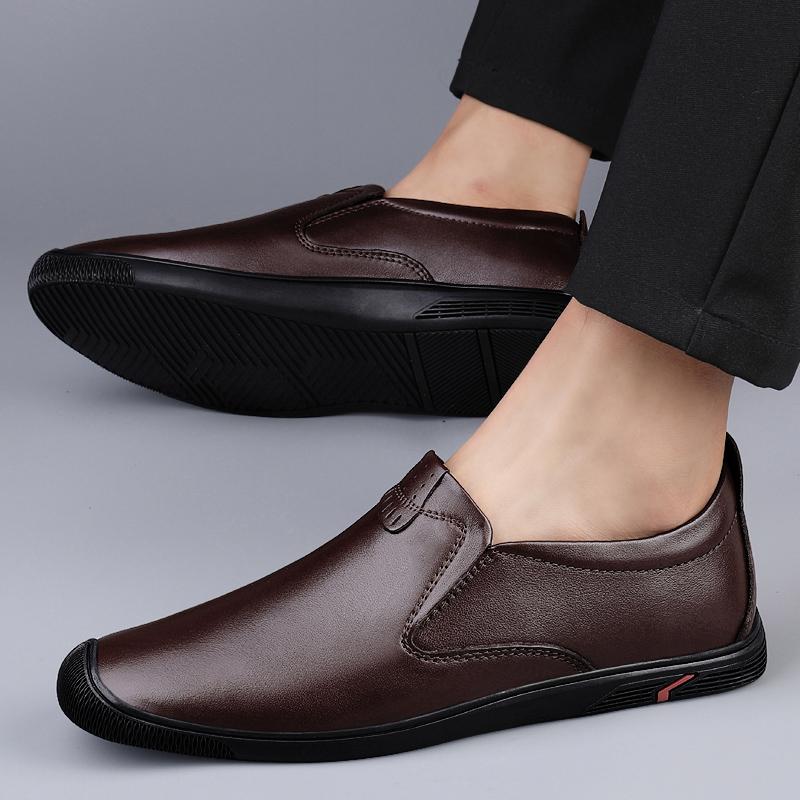 Men  Real Leather Shoes Fashion Men Boat Shoes Brand Men Casual Leather Shoes Male Flat Shoes Business Formal Shoes