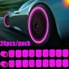 1-20PCS Luminous Car Tire Valve Cap Fluorescent Night Glowing Decor Motorcycle Bike Wheel Nozzle Dustproof Tyre Valve Stem Caps Valve Stems 1