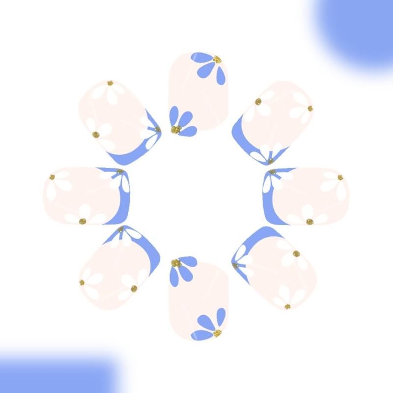 Quadratische Aufklebenägel Blume Falsche Nägel Klebenägel Künstliche Acrylnägel 12 Größen 24 Stück Aufklebenägel für Frauen Mädchen