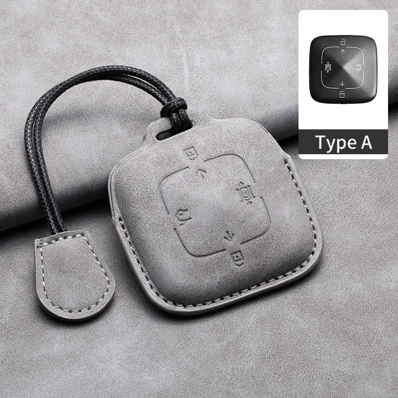 Leather 4 Buttons Car Remote Key Case Cover for Zeekr 001 X 2026 2026 2026 2026 for ZEEKR 001 009 Full Protector Fob Keychain