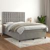 3143265 vidaXL Divan Bed and Mattress Light Grey 140x200cm Velvet