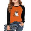 Girls Long Sleeve Halloween Day T Shirts Kids Fall Tops Crewneck Basic Tees 5-14Y