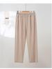 Summer High-Waist Ice Silk Casual Mom Pants: Loose, Elastic, Nine-Point Straight-Leg Style for Middle-Aged and Elderly Women