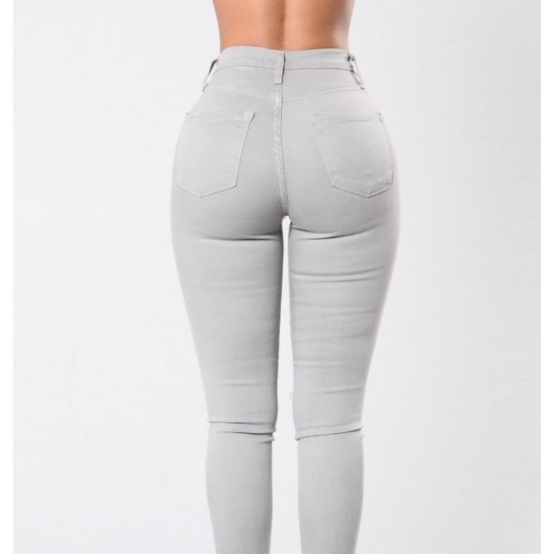 Womens High-Waisted Stretch Slim Fit Denim Jeans Pencil Pants Casual Office Wear