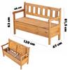 KADAX Wooden Garden Bench With Backrest 120cm With Box Terrace Balcony Garden