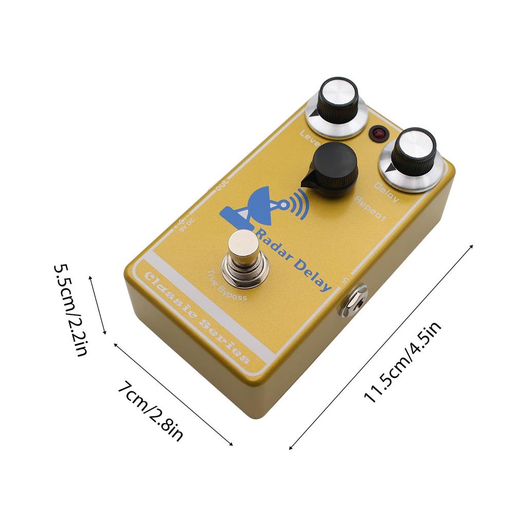Asixxsix Classic Delay Effect Analog Direct Signal Path Guitar Pedal with Delay for Electric True Echo Decay Clear Impact Pedal, Digital-Analog
