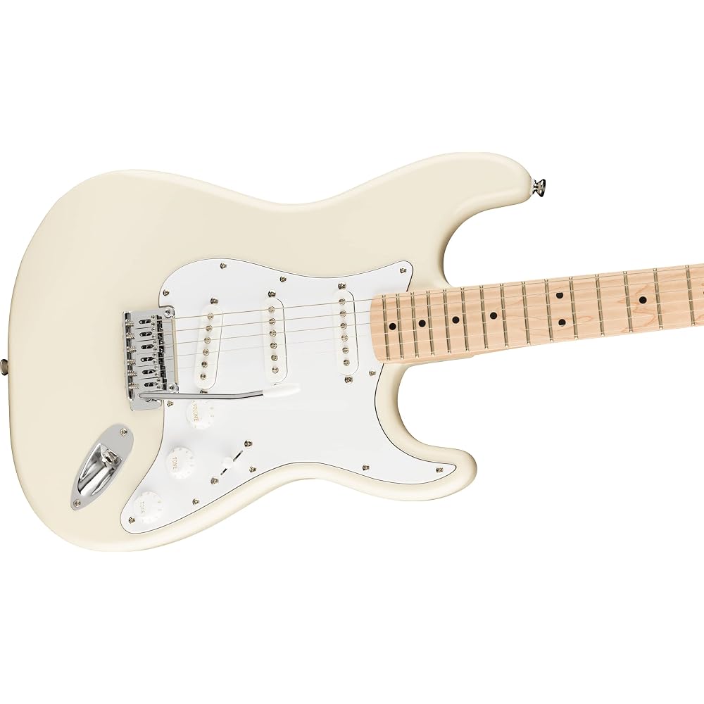 Squier by Fender Electric Guitar Affinity Series™ Stratocaster®, Maple Fingerboard, White Pickgua...