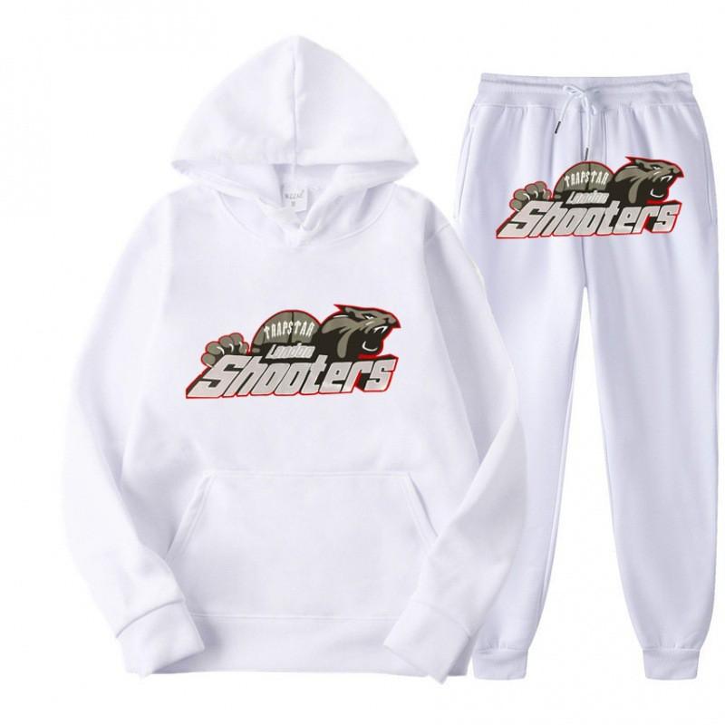Mens Hooded Streetwear Tracksuit Set - Black Red Tiger Print Long Sleeve Top Jogger Pants Thick Casual Outfit