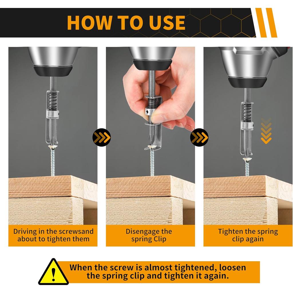 Spring Loaded Screw Holder Bit Phillips Anti-drop Screwdriver Bit Holder for Grip Screws In Overhead or One Handed Positions
