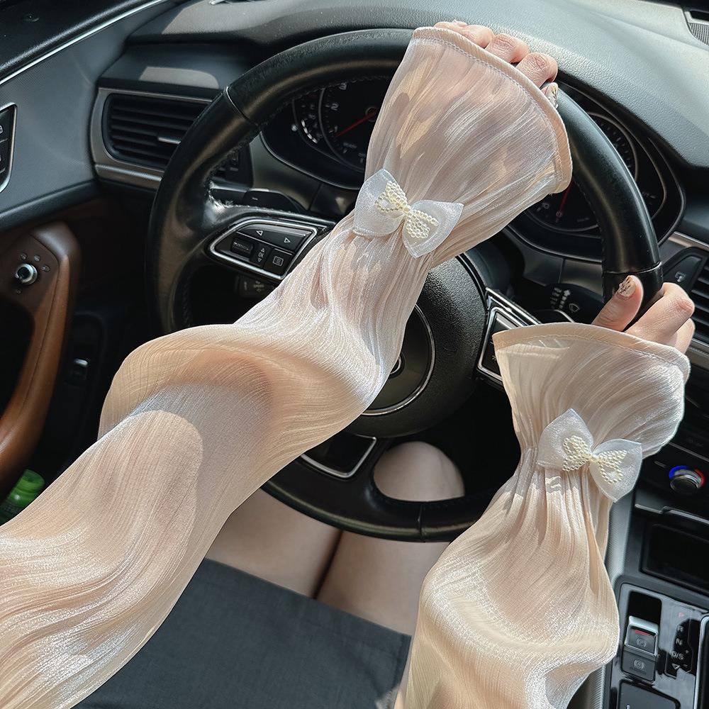

Ultraviolet-proof Sun-protective Sleeves Cycling Driving Arm Cuff Cover Ice Silk Sleeves Women