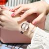 POEDAGAR Fashion Square Ladies Wristwatch Waterproof Leather Luxury Diamond Quartz Woman Watch Elegant Casual Watches
