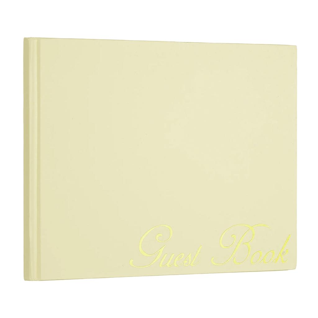 Elegant Guestbook 9x7" Offset Paper Wedding Guest Book Stylish Sign in Book with 50 Blank 120GSM Paper for Receptions Birthdays